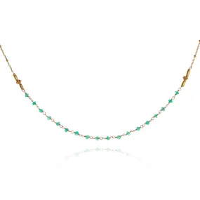 Dorian Collar Necklace, Green Onyx, Gold