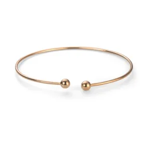 14K Rose Gold Thin Sphere Bangle