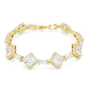 14mm Clustered Princess-Cut Tennis Bracelet