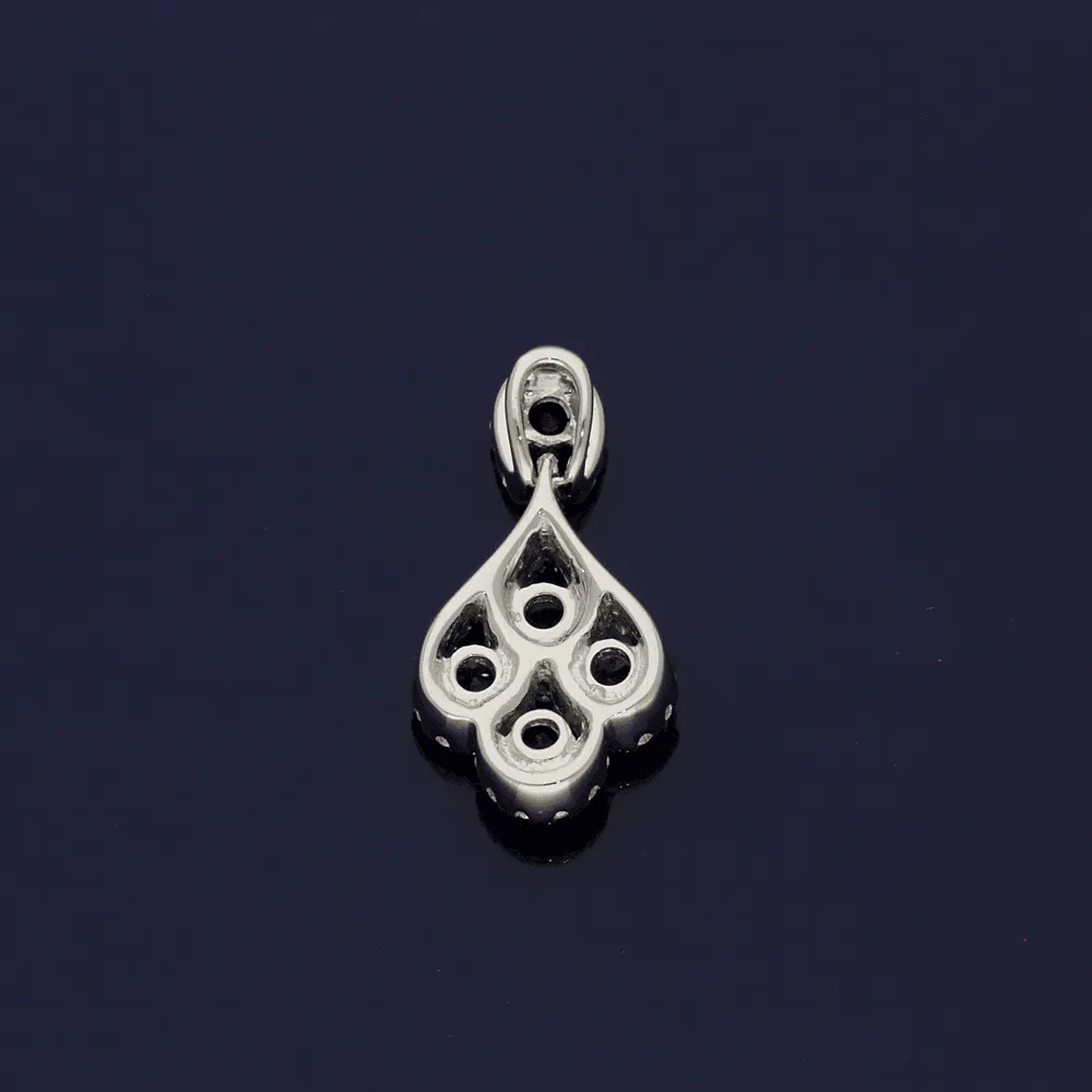 18ct White Gold Sapphire & Diamond Peacock Pendant