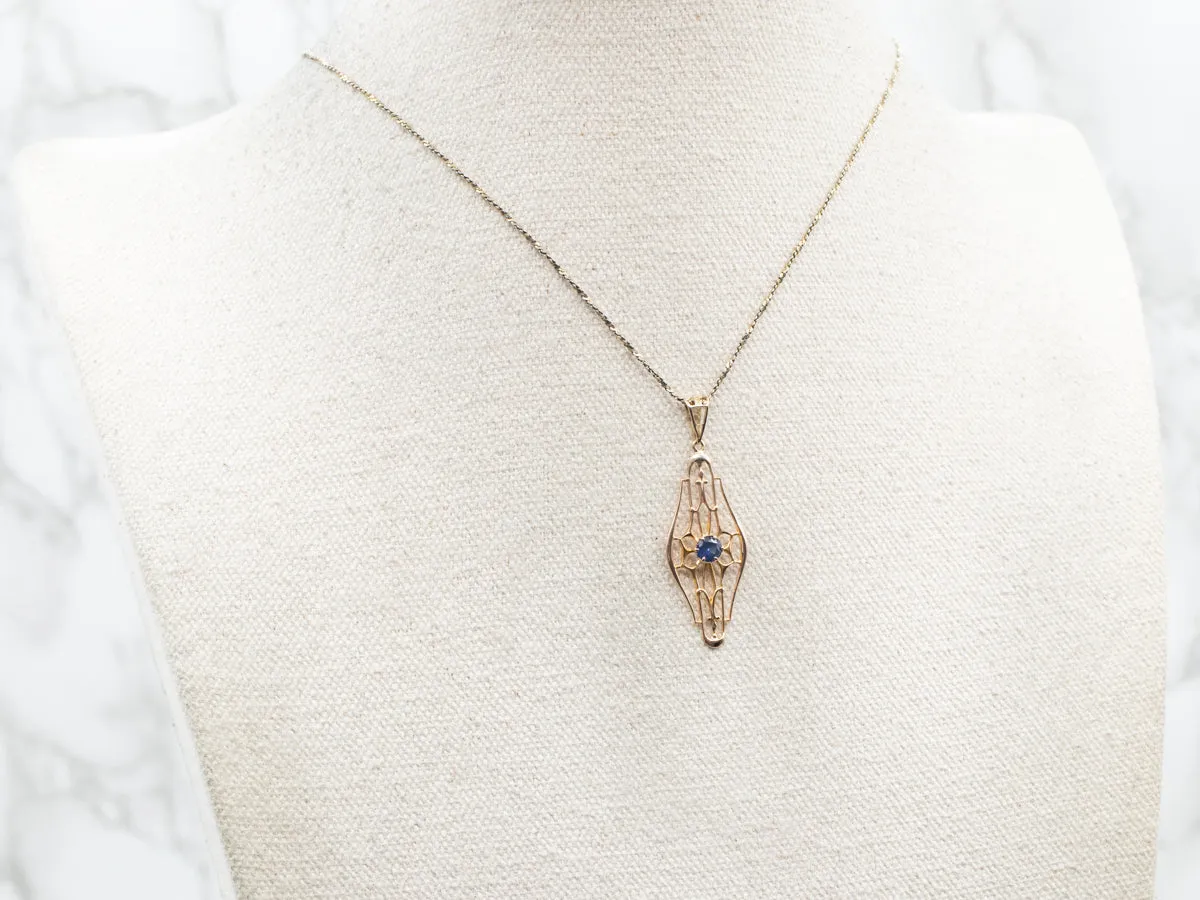 Antique Sapphire Lavalier Pendant