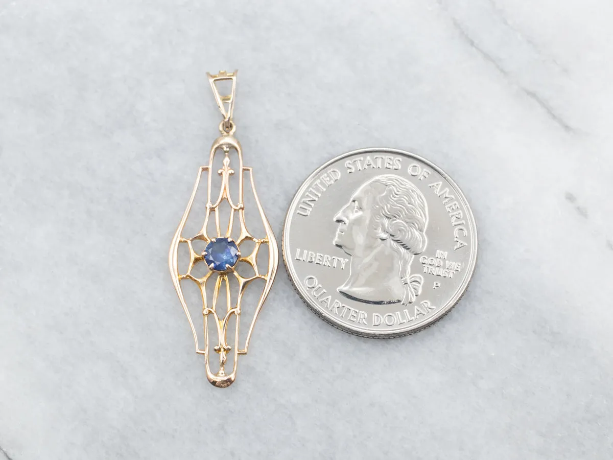 Antique Sapphire Lavalier Pendant