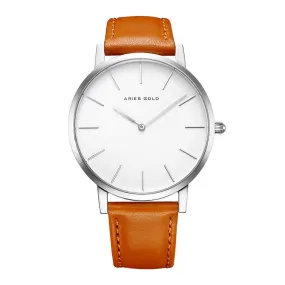 ARIES GOLD URBAN SANTOS G 1022 S-W BROWN LEATHER STRAP UNISEX'S WATCH