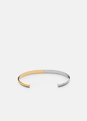 Bangle | Thin Icon Cuff 50/50 | Silver & Gold Plated