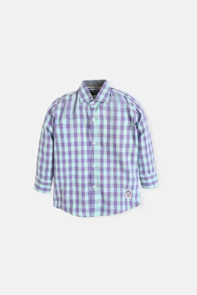 Boys Purple Derby Check Casual Shirt