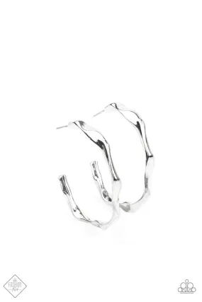 Coveted Curves Silver Hoop Earrings - Paparazzi Accessories