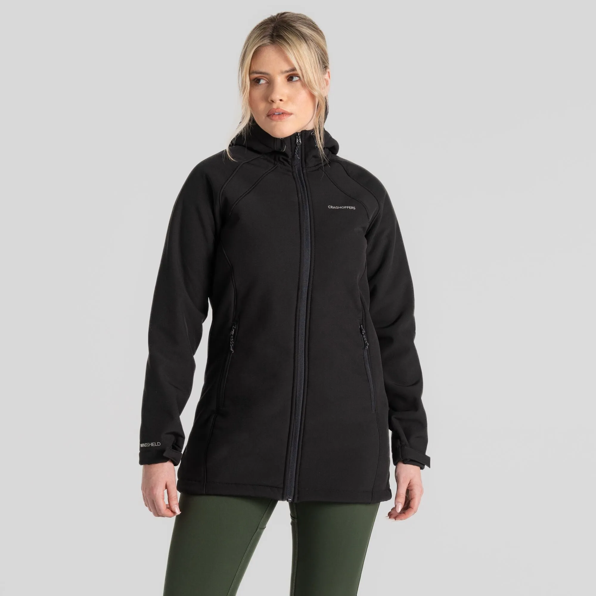 Craghoppers Women's Gwen Hooded Softshell Jacket (Black)