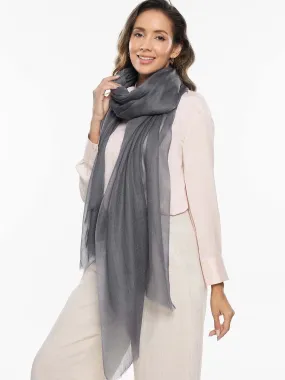 Featherlight Charcoal Gray Cashmere Scarf