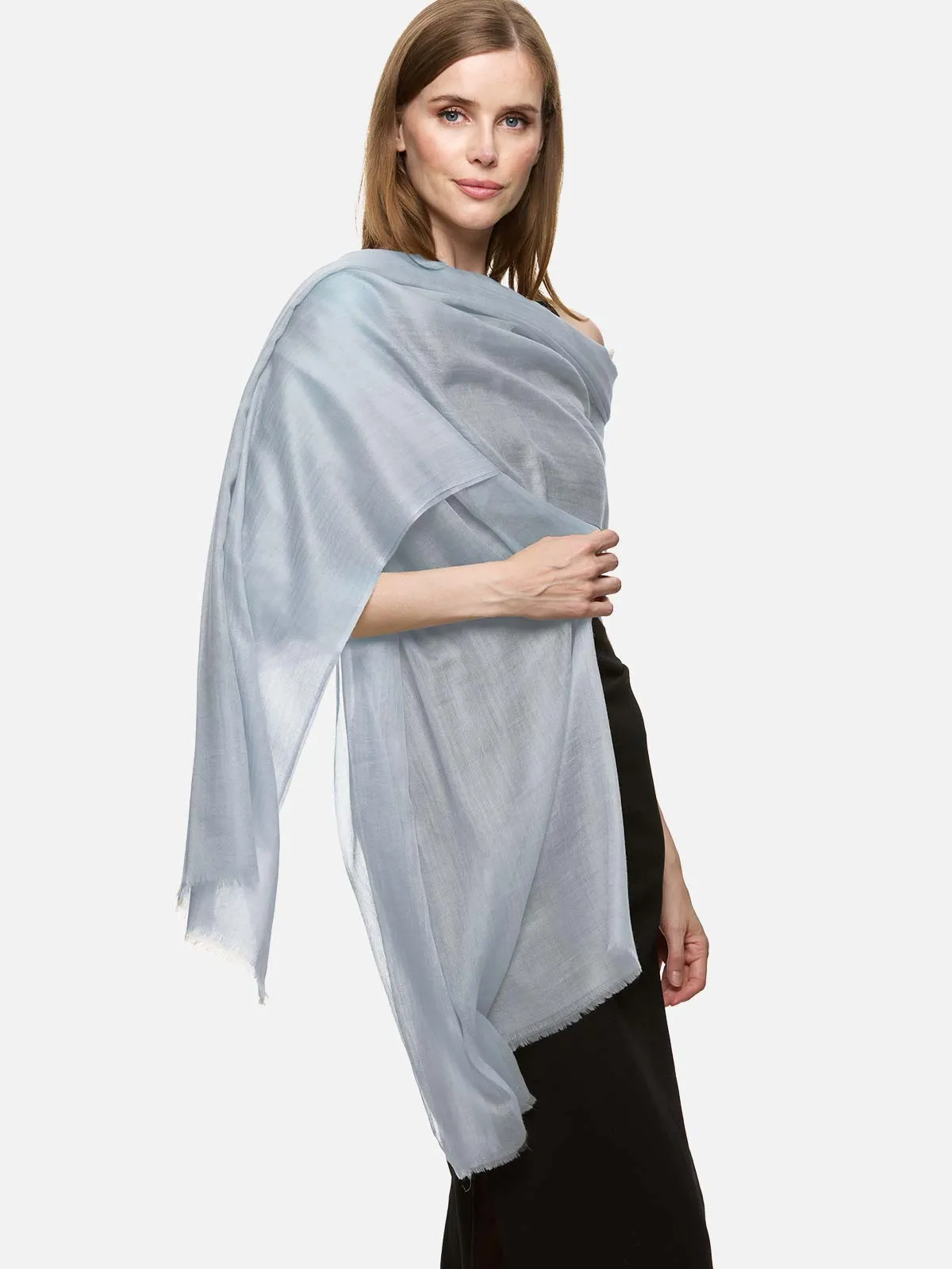 Featherlight Starlight Blue Cashmere Scarf