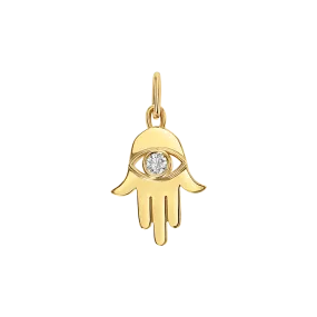 Hamsa Diamond Eye Charm