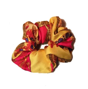 Hermes Handmade Torana Silk Scarf Scrunchie