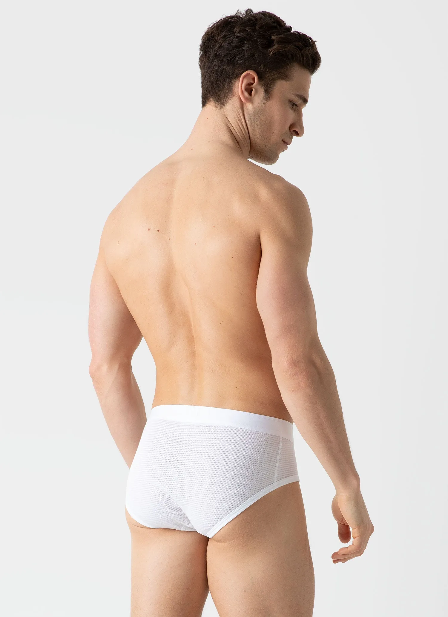 Men's Cellular Cotton Briefs in White