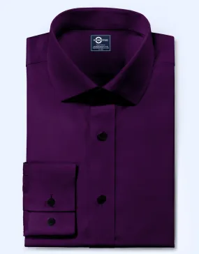 Men's Shirt - Purple Color Spread Collar Shirt