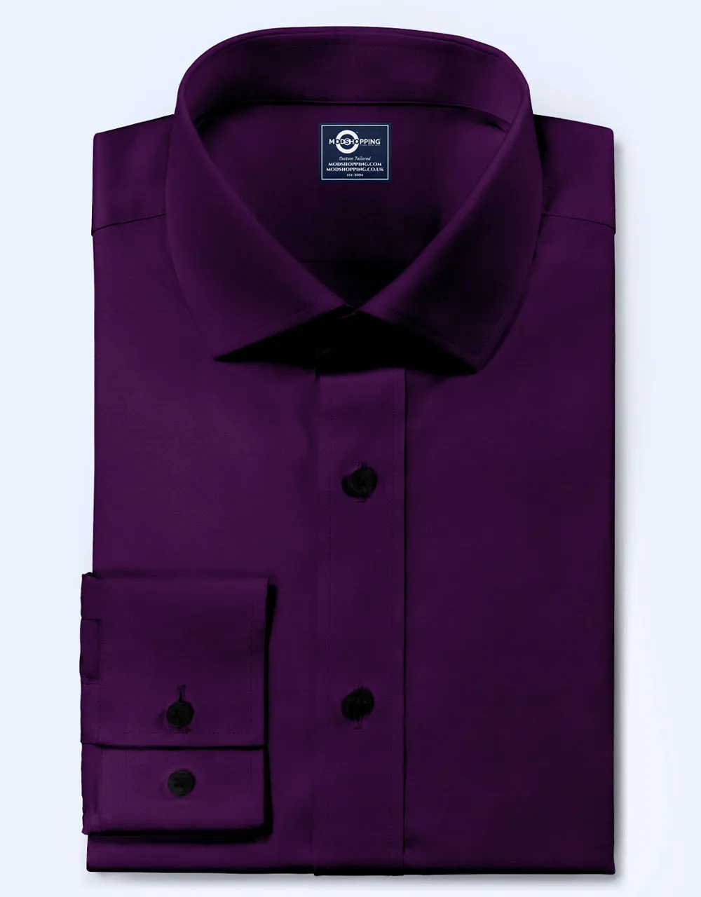 Men's Shirt - Purple Color Spread Collar Shirt