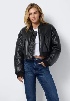 Noisy May - Eileen Pu Structured Black - Leather Jacket