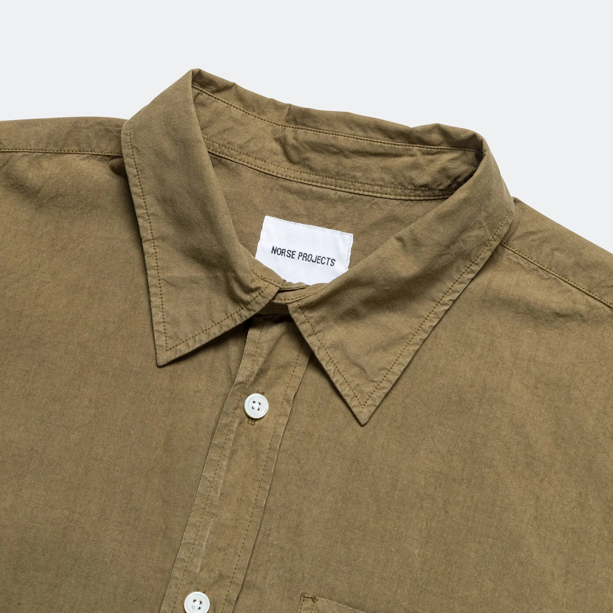 Osvald Cotton Tencel Shirt - Sitka Green