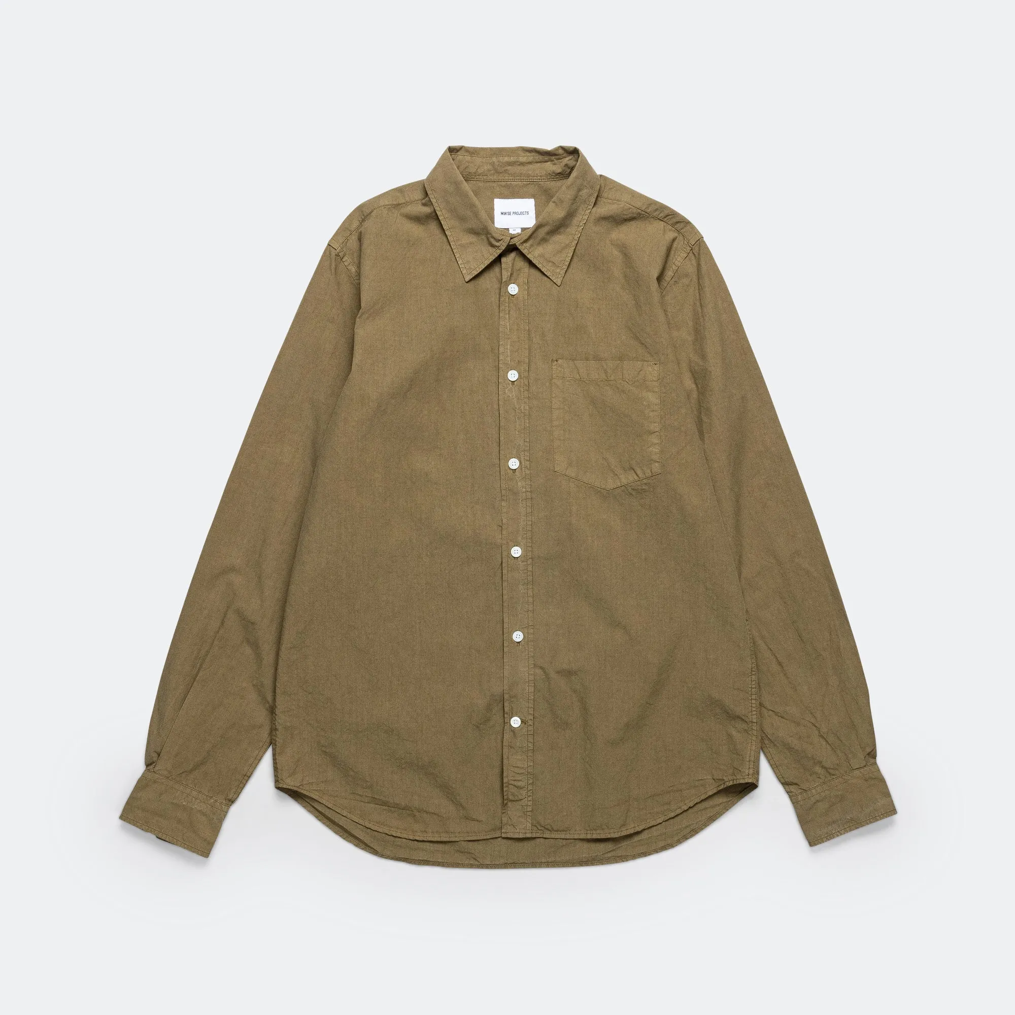 Osvald Cotton Tencel Shirt - Sitka Green