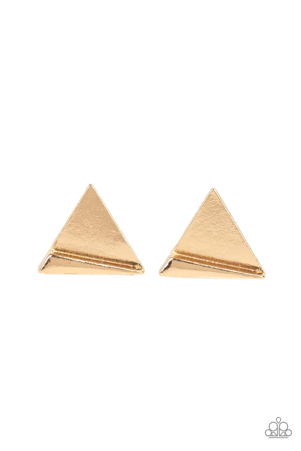 Paparazzi Accessories - Die TRI-ing #E7 Peg - Gold Earrings