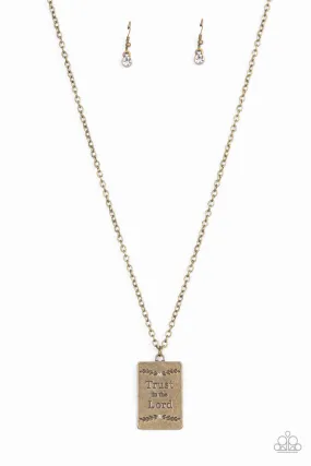 Paprazzi Accessories - All About Trust - Brass Necklace