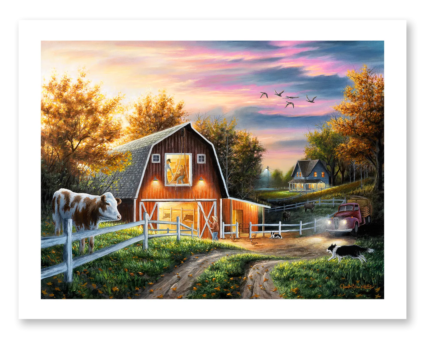 "The Good Life" - Farmyard Barn Art Print