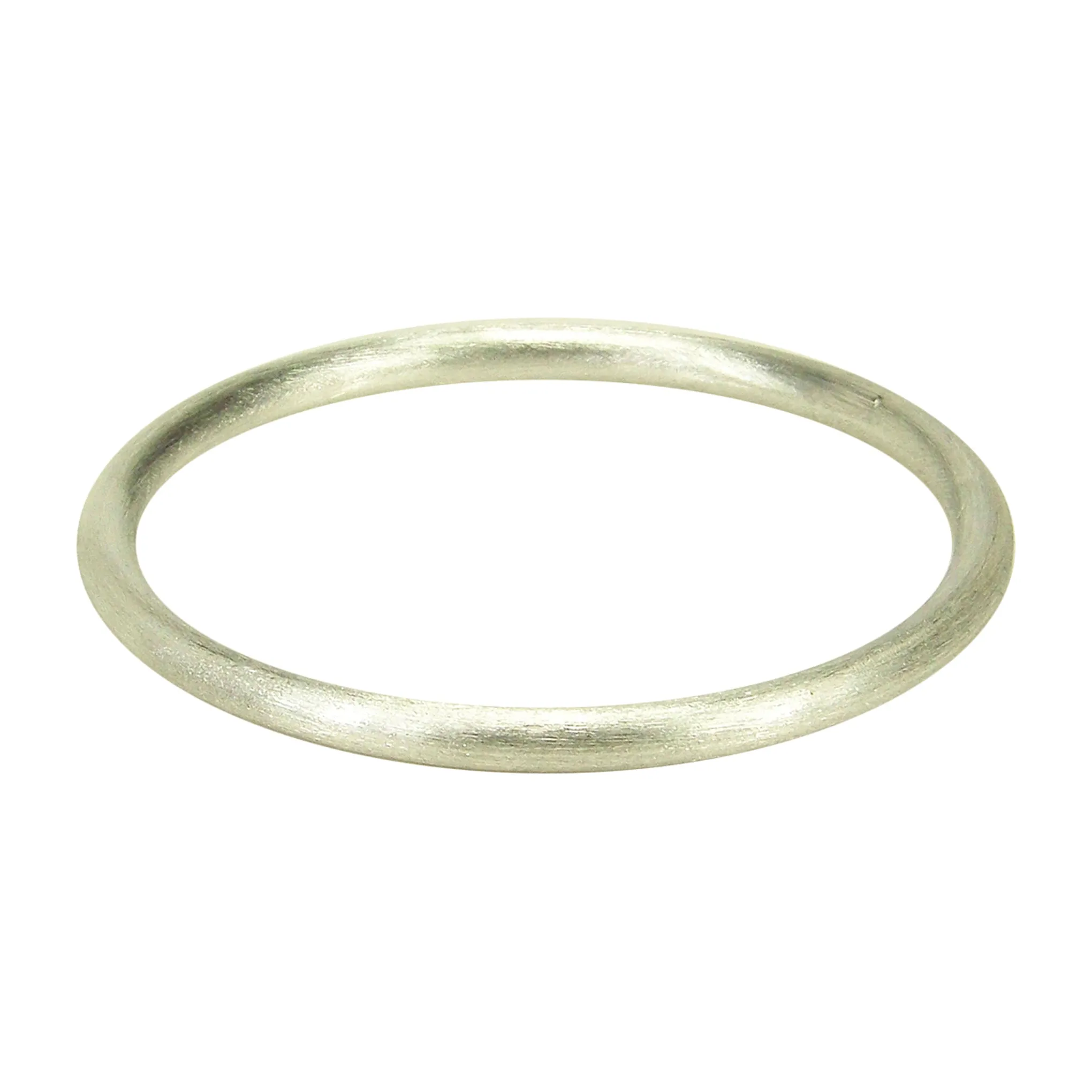 Sheila Fajl Thin Tubular Bangle Bracelet in Brushed Silver Plated