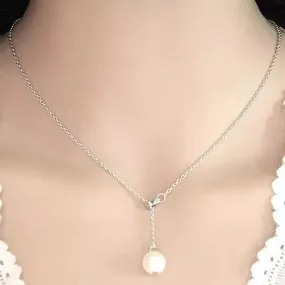 Silver Pearl Chain Necklace