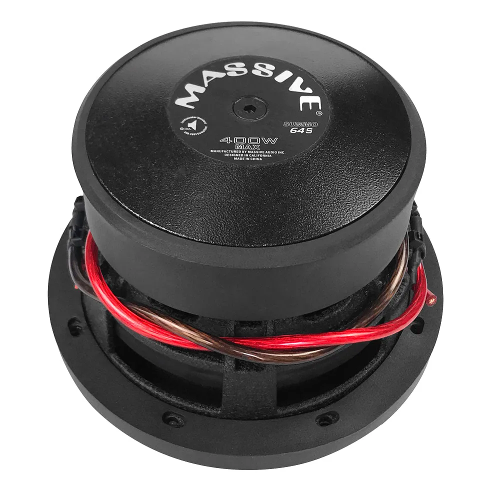 SUMMO64S - 6 200 Watts RMS Dual 4 Ohm, 1.5 V.C. Shallow Mount Subwoofer