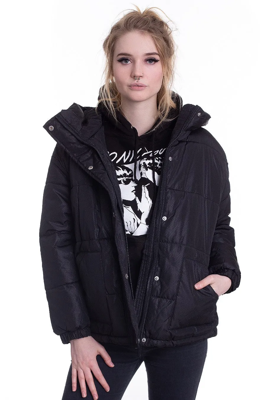 Urban Classics - Oversized Hooded Puffer Black - Jacket