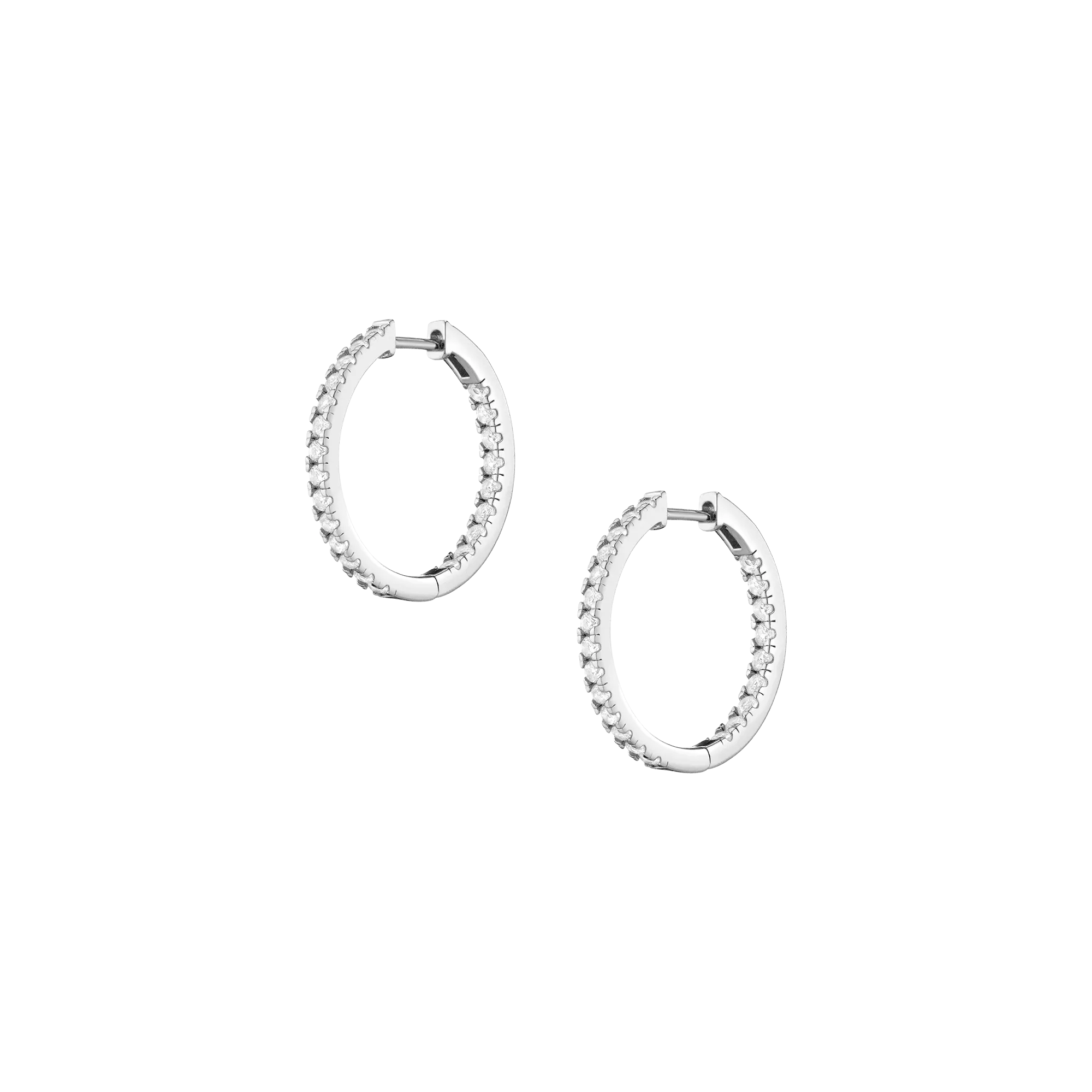 White Sapphire Hoop Earrings