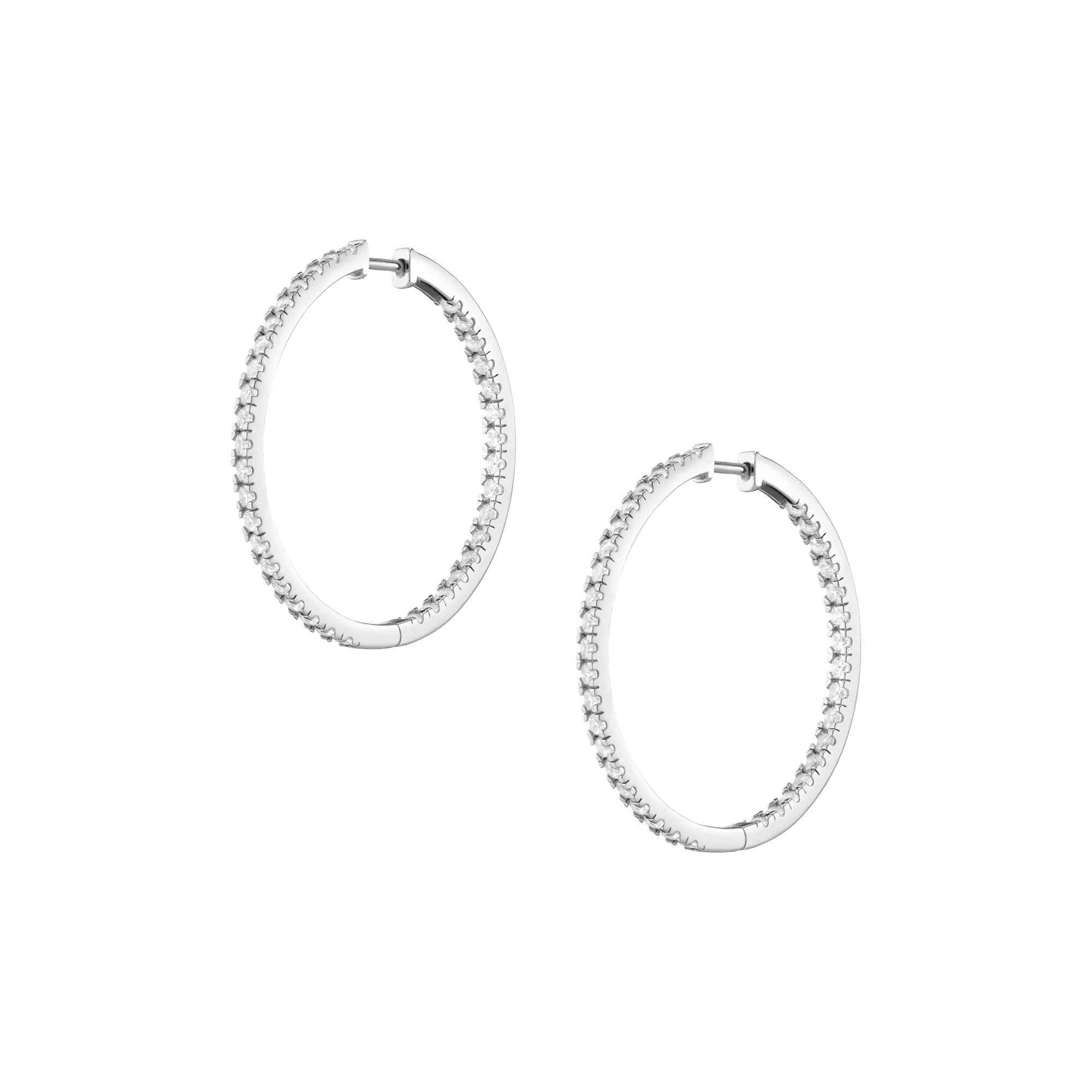 White Sapphire Hoop Earrings