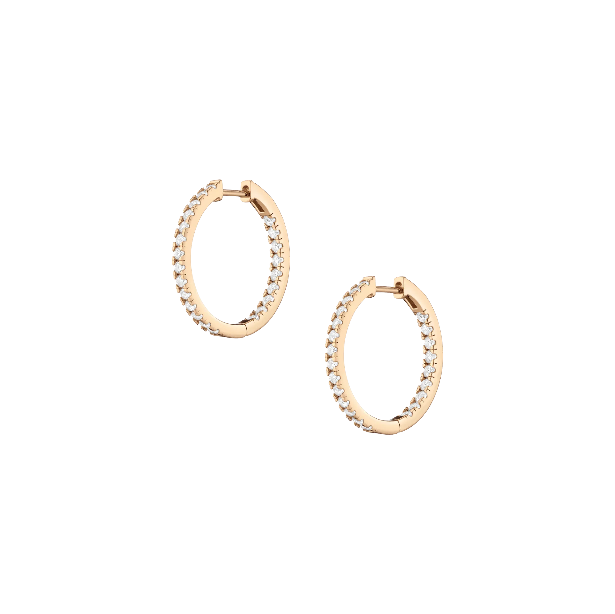 White Sapphire Hoop Earrings