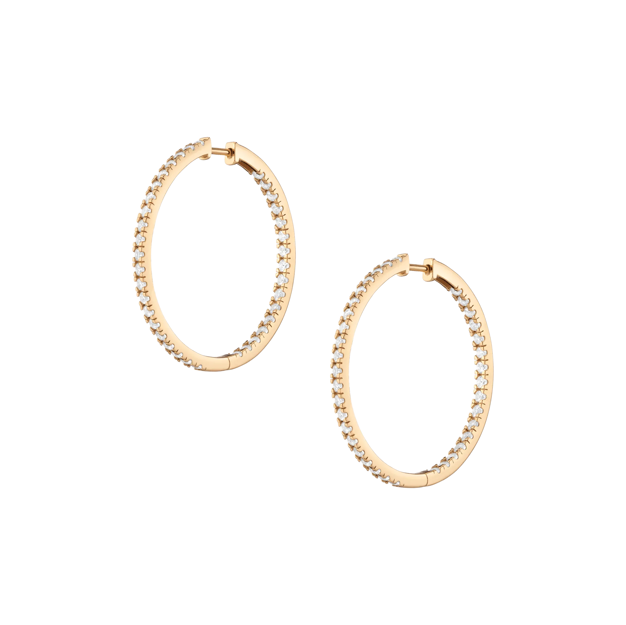 White Sapphire Hoop Earrings